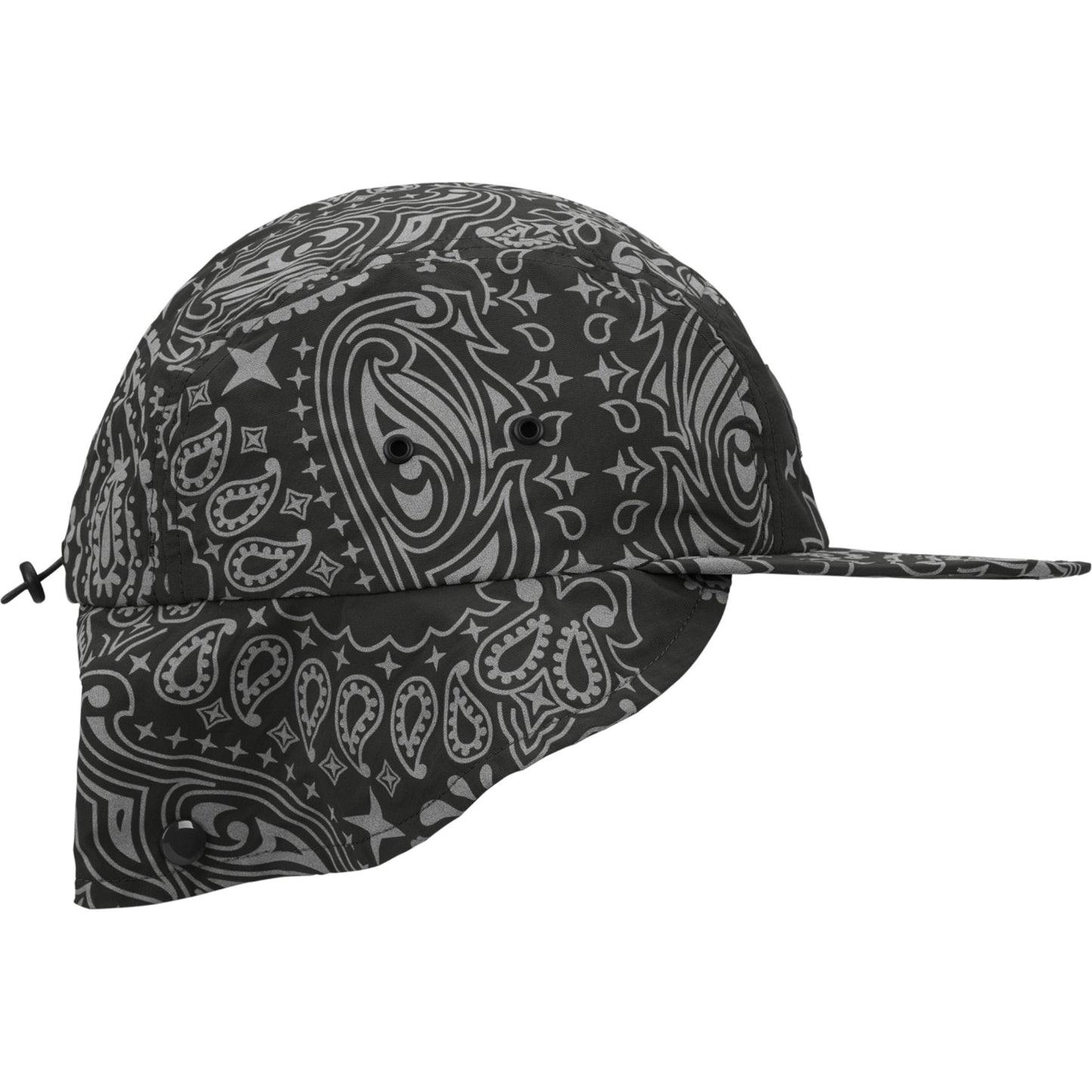 Supreme Reflective Bandana Sunshield Camp Cap "Black"