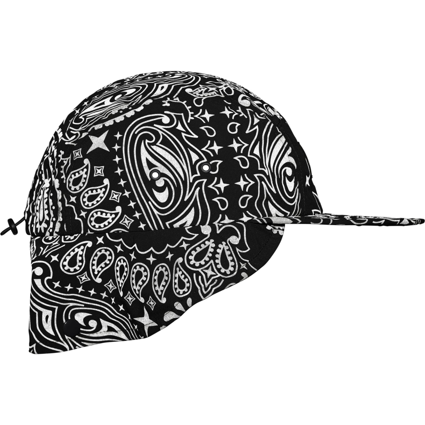 Supreme Reflective Bandana Sunshield Camp Cap "Black"