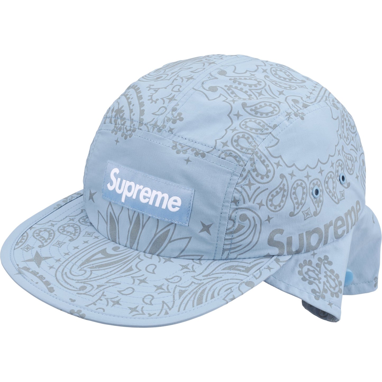 Supreme Reflective Bandana Sunshield Camp Cap "Light Blue"