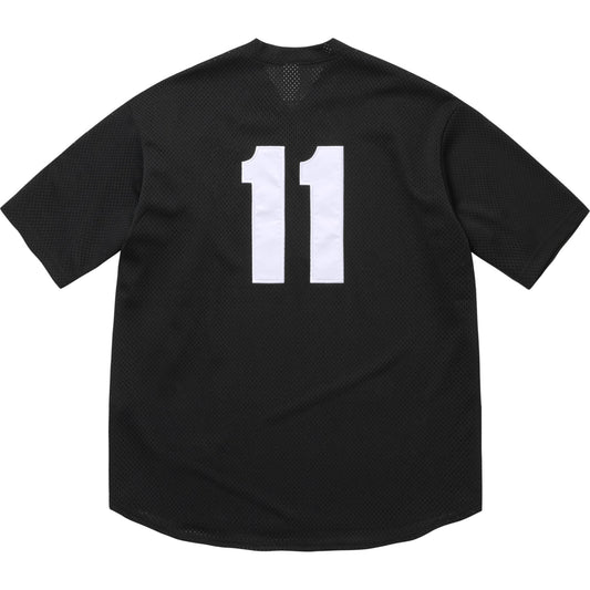 Supreme S Logo Baseball Henley "Black"