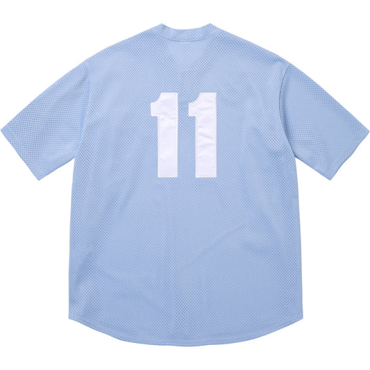 Supreme S Logo Baseball Henley "Light Blue"