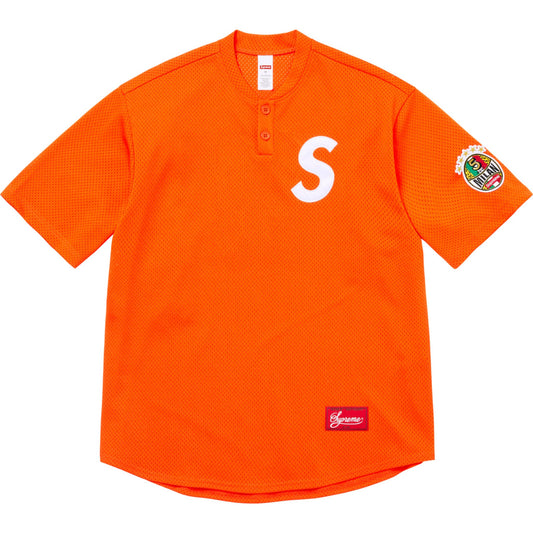 Supreme S Logo Baseball Henley "Orange"