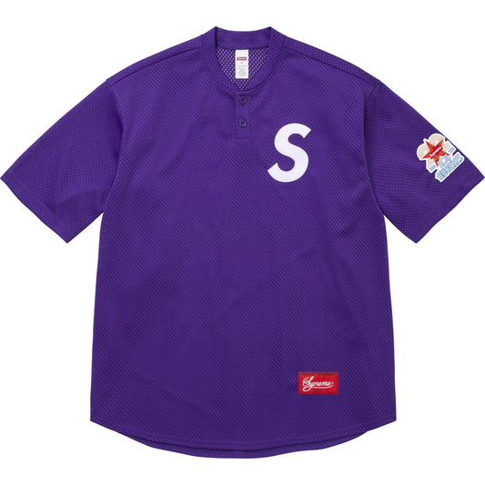 Supreme S Logo Baseball Henley "Purple"