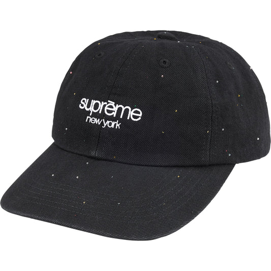 Supreme Sequin Denim Classic Logo 6-Panel "Black"