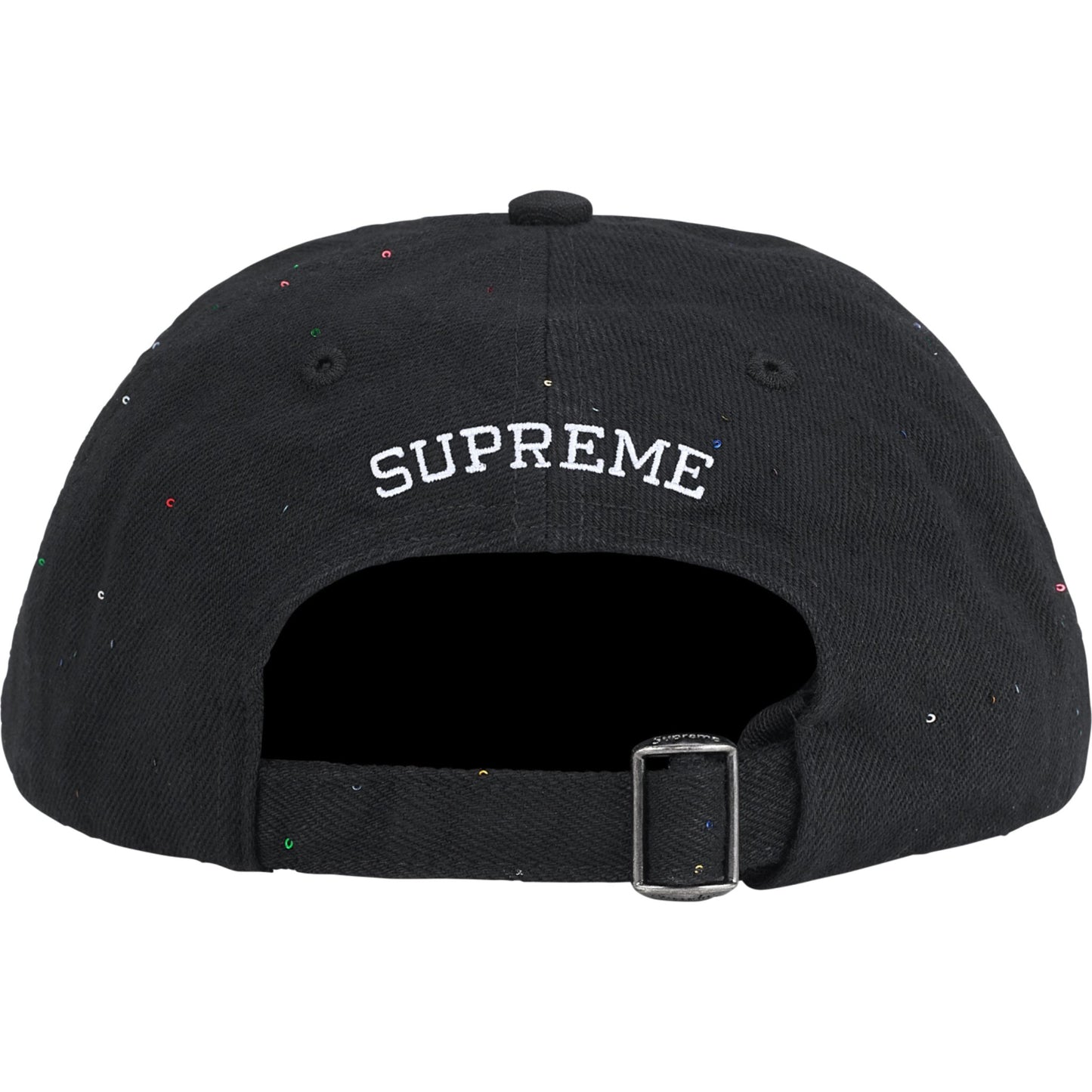 Supreme Sequin Denim Classic Logo 6-Panel "Black"