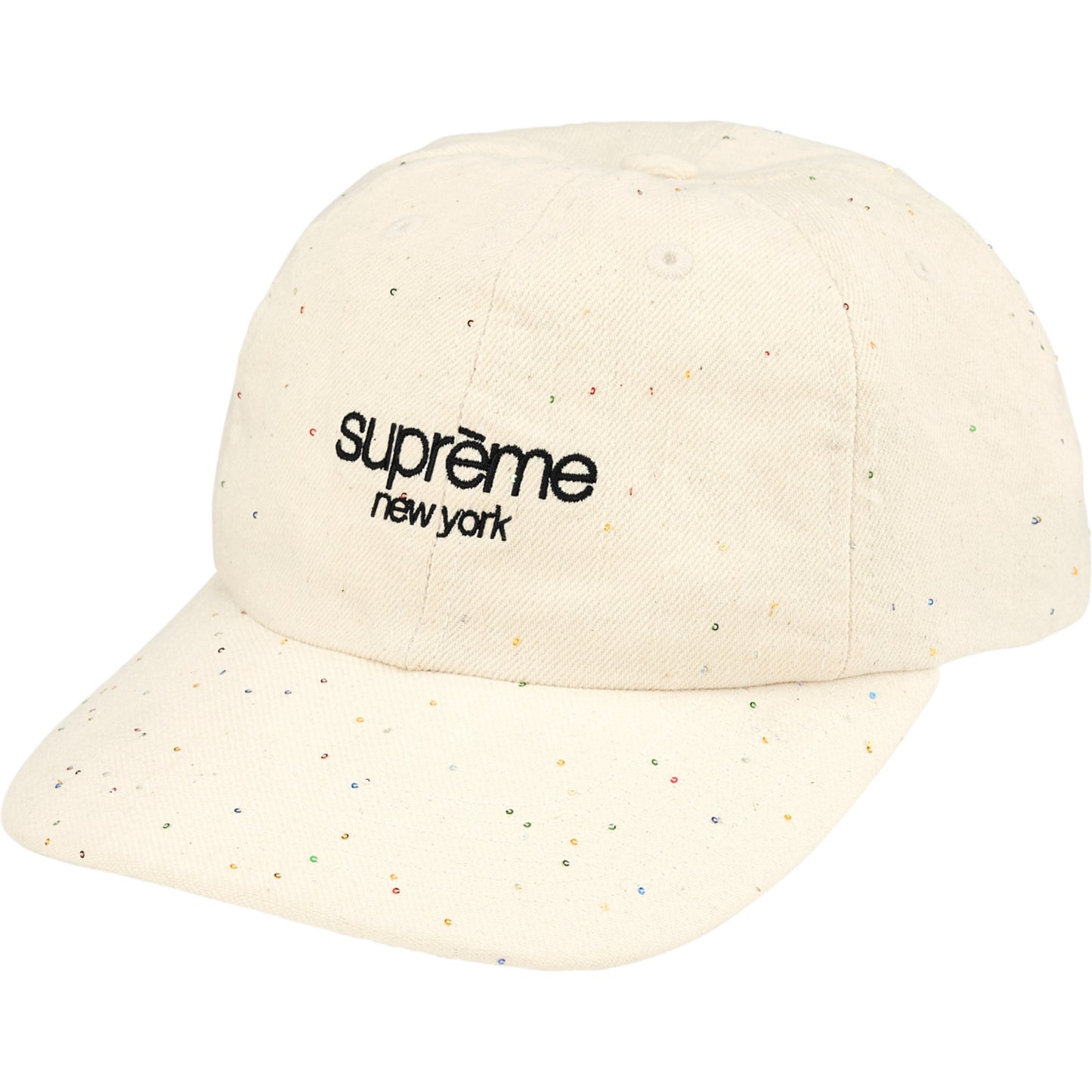 Supreme Sequin Denim Classic Logo 6-Panel "Natural"