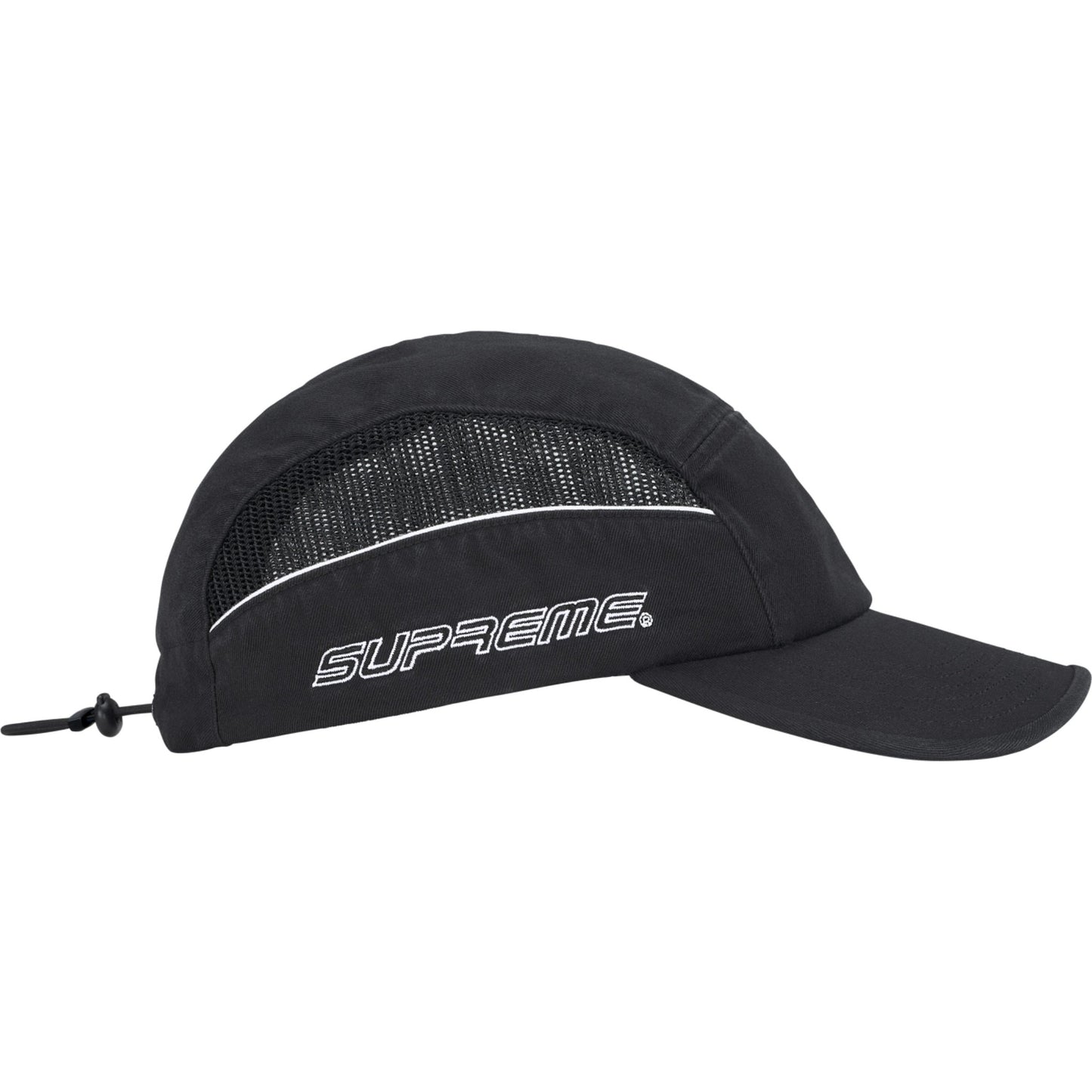 Supreme Side Mesh Piping Camp Cap "Black"
