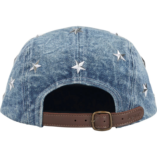 Supreme Stars Studded Denim Camp Cap "Washed Indigo"