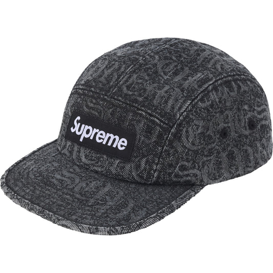 Supreme Stitched Old English Denim Camp Cap "Black"