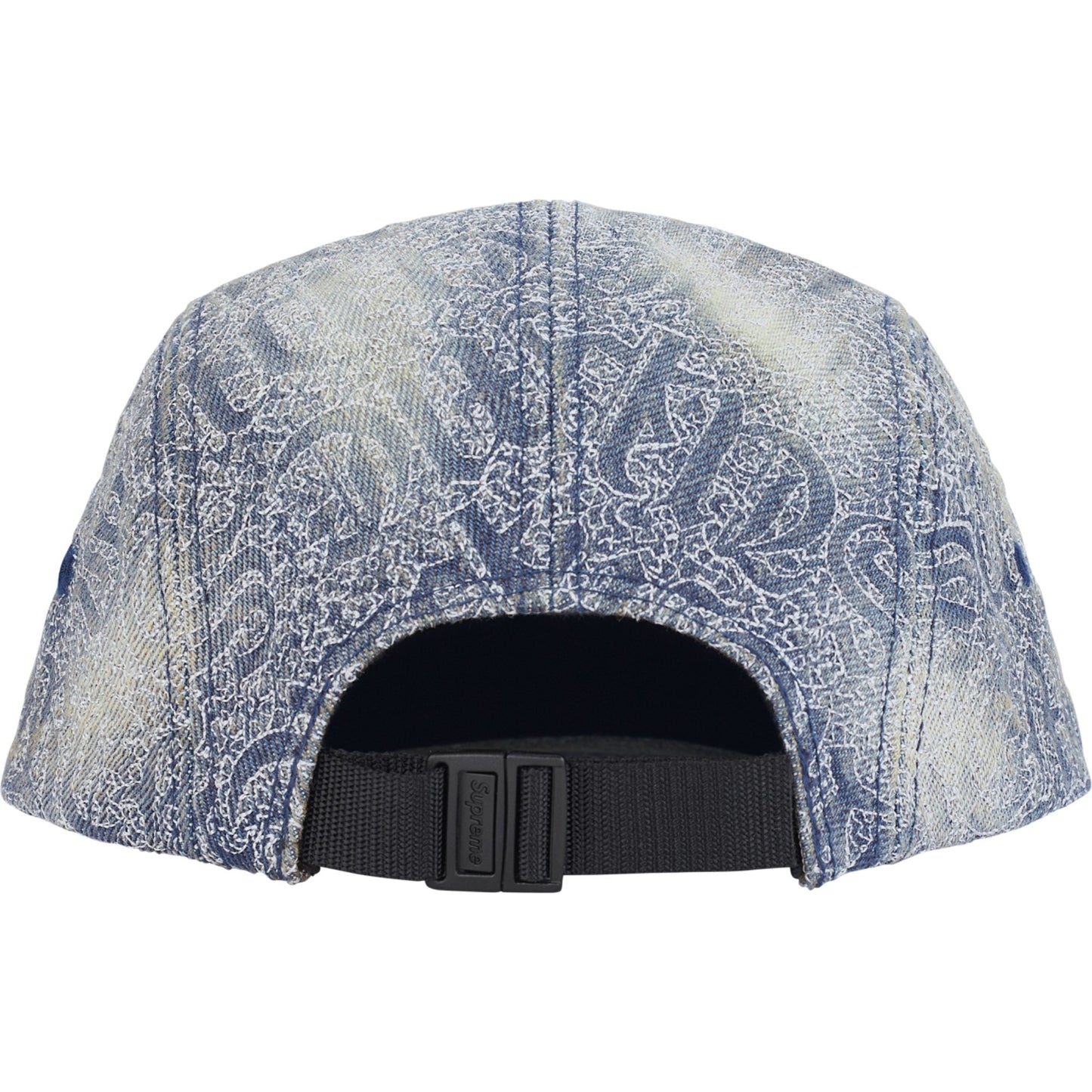 Supreme Stitched Old English Denim Camp Cap "Blue"