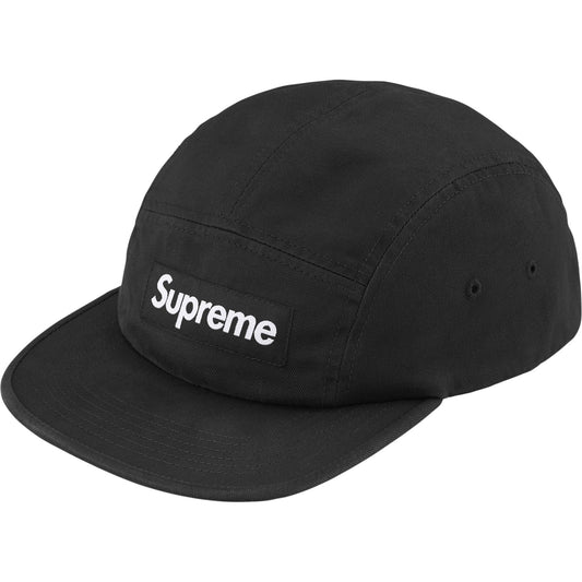 Supreme Washed Chino Twill Camp Cap "Black"