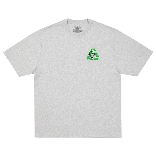 Palace P3 Skull T-Shirt "Grey Marl"