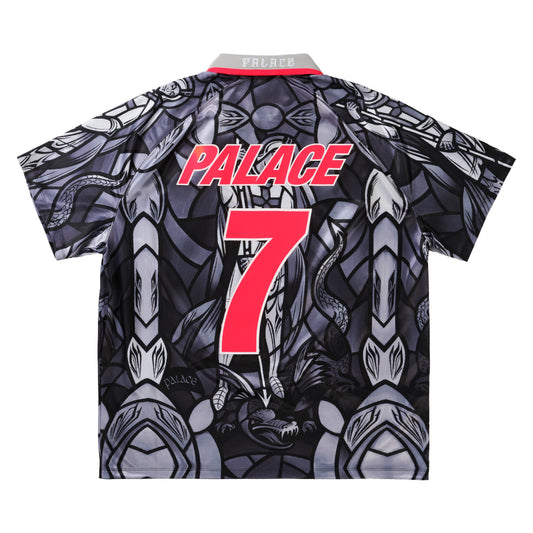 Palace x Nike England Dri-FIT Football Jersey "Pewter Grey/Bright Crimson"