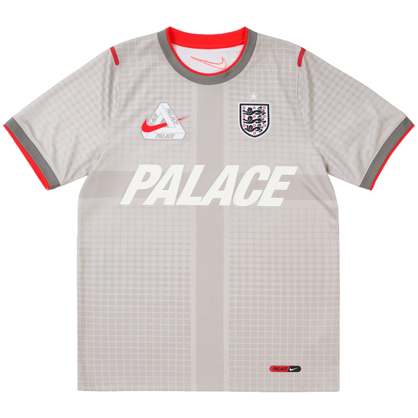 Palace x Nike England Dri-Fit Academy Pro Football Top "Pewter Grey/Bright Crimson"