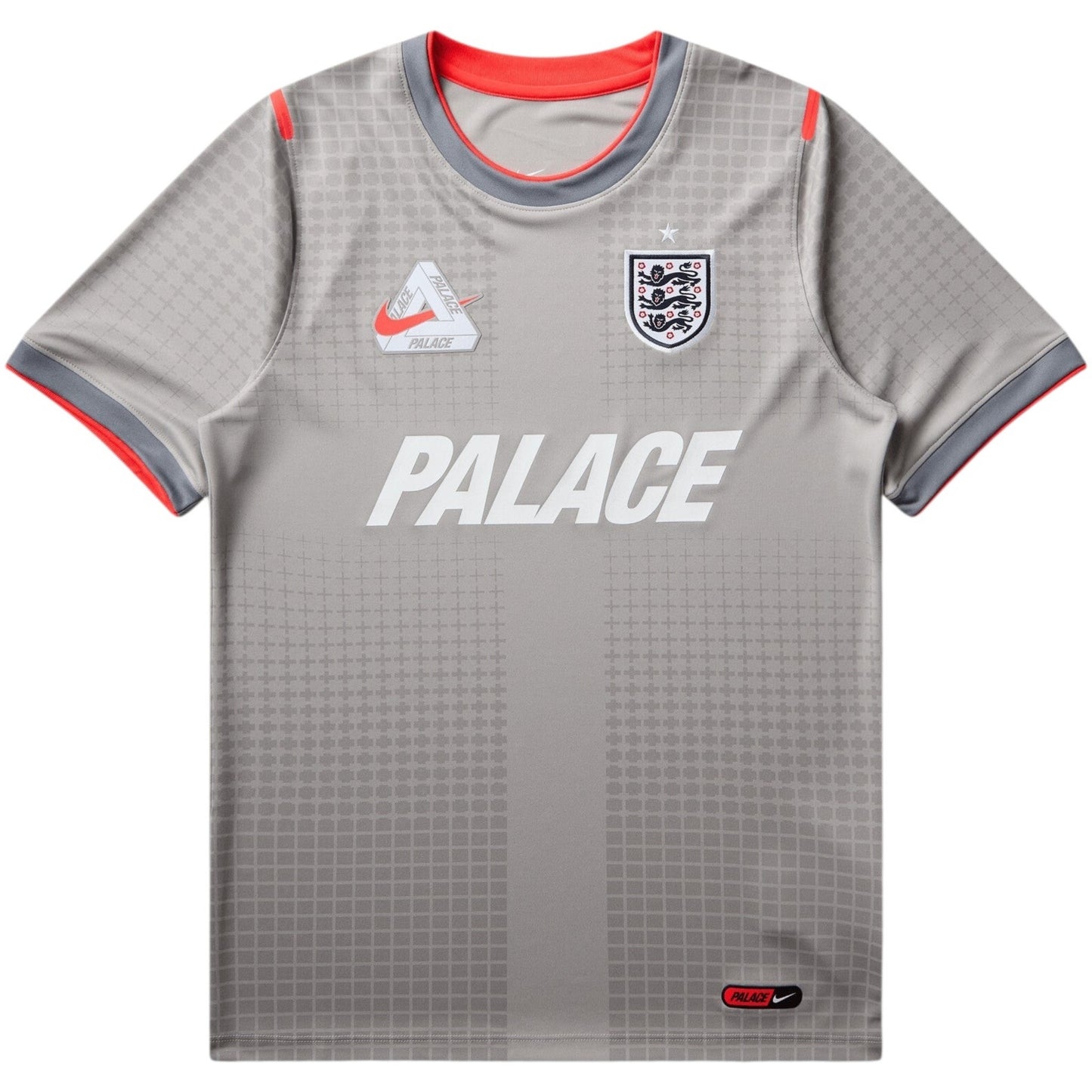 Palace x Nike England Dri-Fit Academy Pro Football Top "Pewter Grey/Bright Crimson"