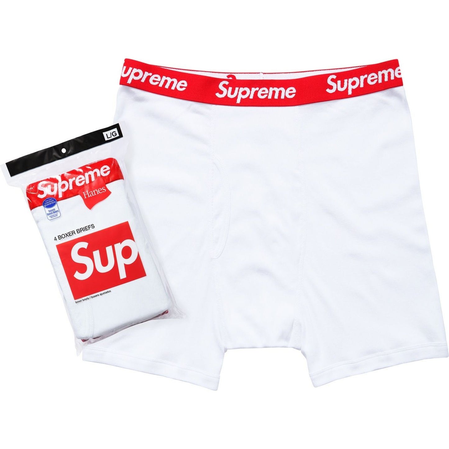 Supreme Hanes Boxer Briefs "White" (4 Pack)