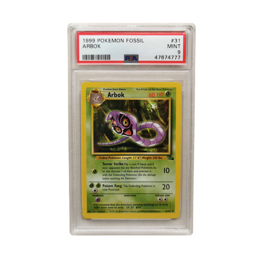 1999 Pokemon Fossil Arbok #31 Mint PSA 9