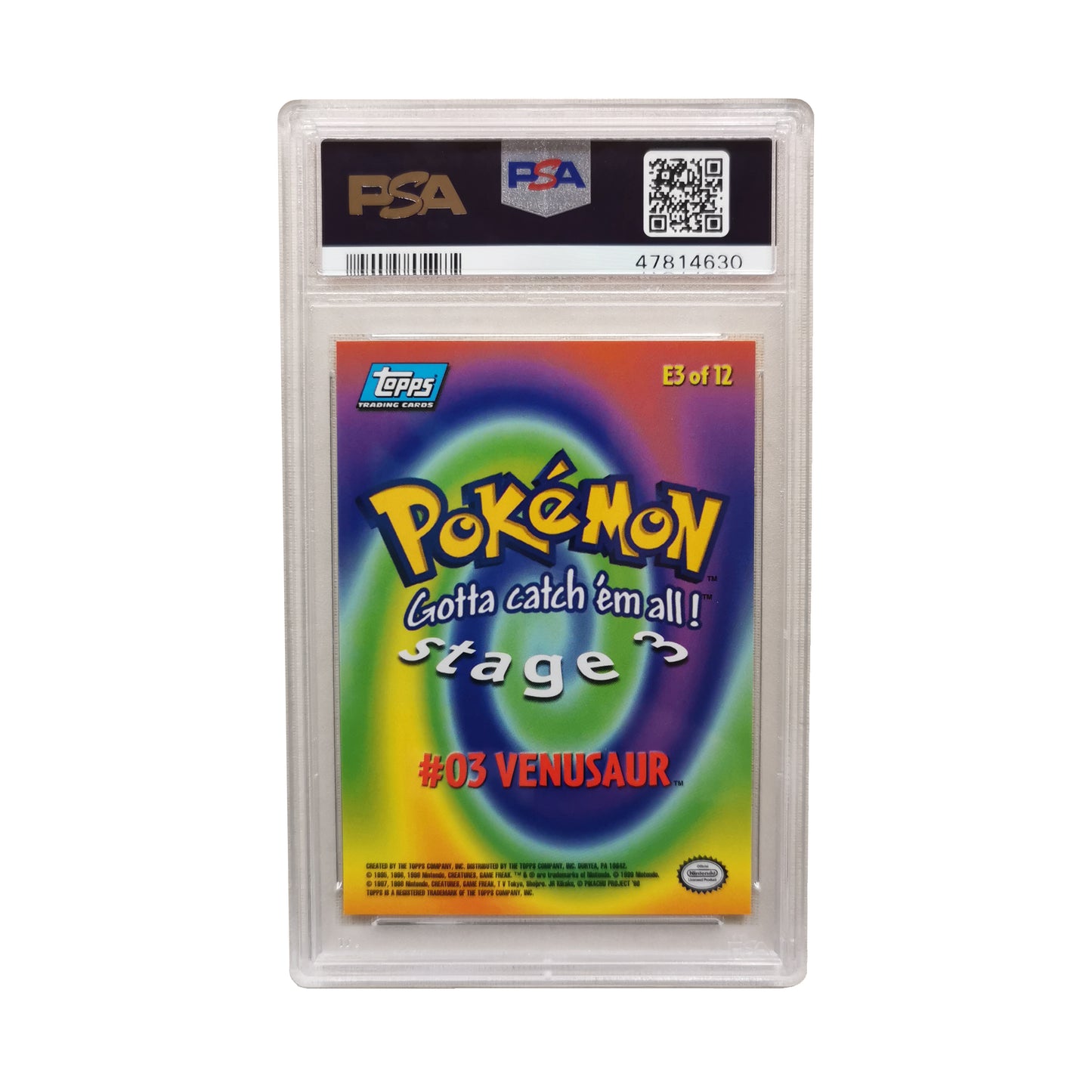 1999 Topps Pokemon Venusaur #3 E3 Mint PSA 9