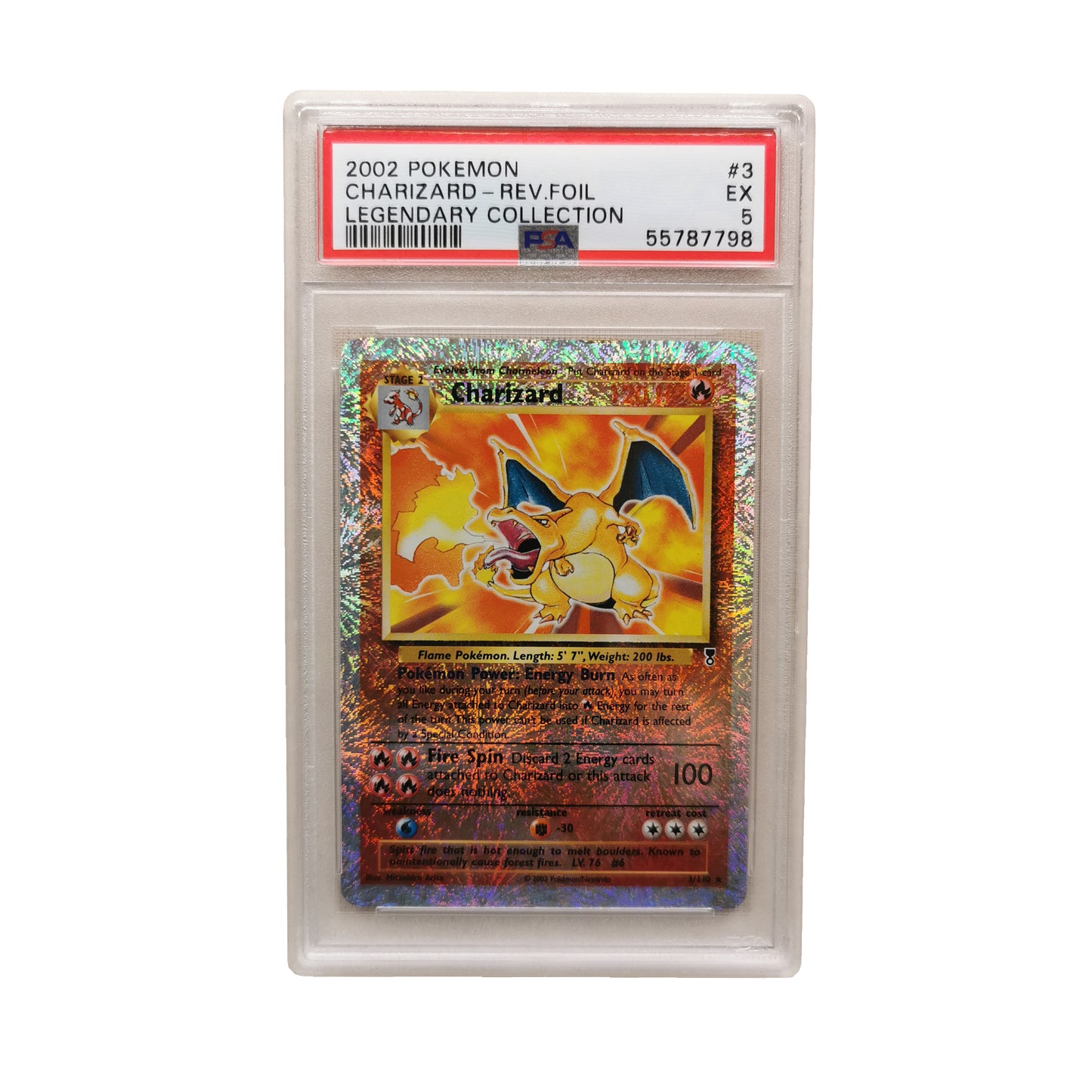 2002 Pokemon Legendary Collection Charizard Reserve Holo #3 Excellent PSA 5