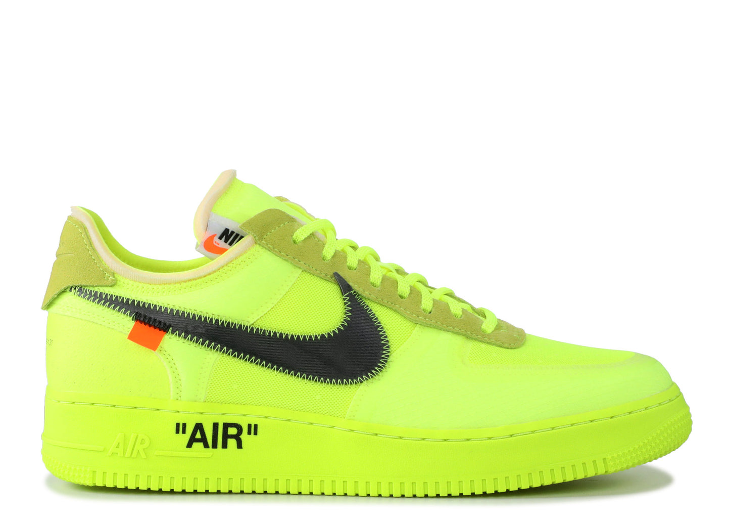 Off-white x nike air force 1 black  and  volt Outlet
